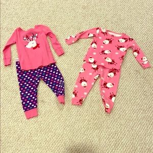 Girls Christmas pjs lot, 18mth old navy/carters